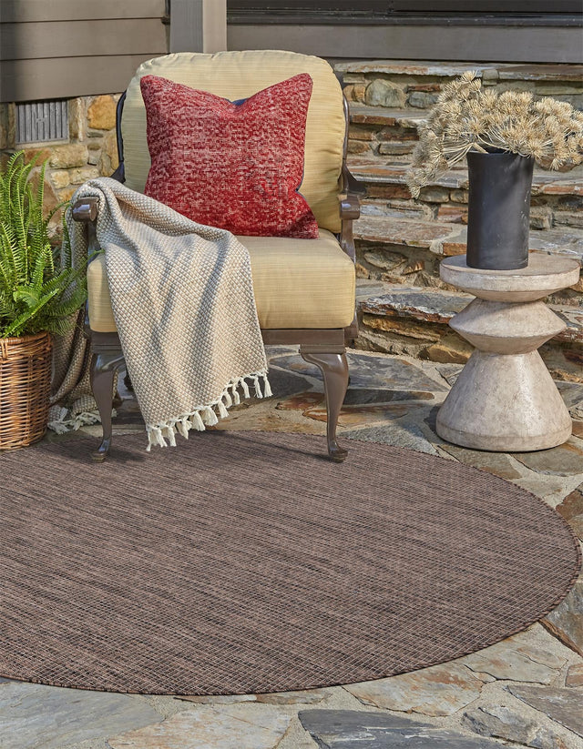 Light Brown 3' 1 x 3' 1 Outdoor Solid Round Area Rug Weather Resistant for Patio, Deck, Terrace, Balcony, Porch 100% Polypropylene Minimalist Waterproof Carpet for Sale at Rug Engine