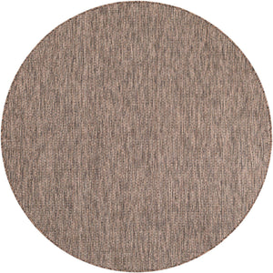 Light Brown 6' 1 x 6' 1 Outdoor Solid Round Area Rug Weather Resistant for Patio, Deck, Terrace, Balcony, Porch 100% Polypropylene Minimalist Waterproof Carpet for Sale at Rug Engine