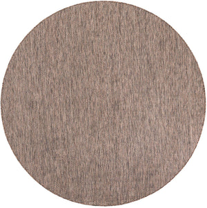 Light Brown 7' 10 x 7' 10 Outdoor Solid Round Area Rug Weather Resistant for Patio, Deck, Terrace, Balcony, Porch 100% Polypropylene Minimalist Waterproof Carpet for Sale at Rug Engine