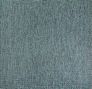 Teal 10' x 10' Outdoor Solid Square Area Rug Weather Resistant for Patio, Deck, Terrace, Balcony, Porch 100% Polypropylene Minimalist Waterproof Carpet for Sale at Rug Engine