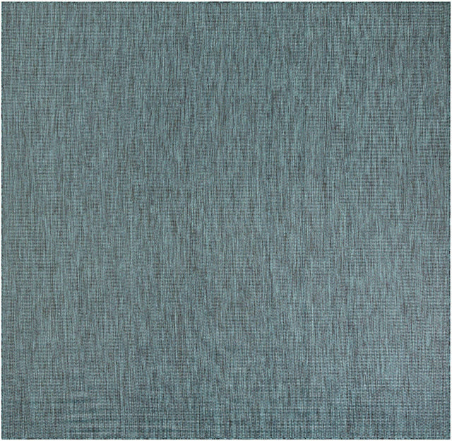 Teal 10' x 10' Outdoor Solid Square Area Rug Weather Resistant for Patio, Deck, Terrace, Balcony, Porch 100% Polypropylene Minimalist Waterproof Carpet for Sale at Rug Engine