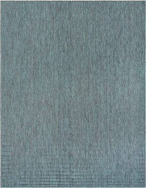 Teal 10' x 13' 1 Outdoor Solid Rectangle Area Rug Weather Resistant for Patio, Deck, Terrace, Balcony, Porch 100% Polypropylene Minimalist Waterproof Carpet for Sale at Rug Engine