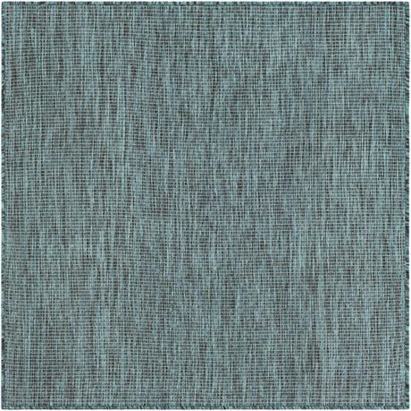 Teal 4' 1 x 4' 1 Outdoor Solid Square Rug