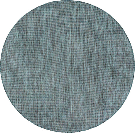 Teal 5' 3 x 5' 3 Outdoor Solid Round Rug