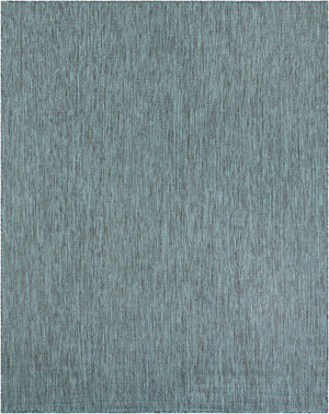 Teal 7' 10 x 10' Outdoor Solid Rectangle Area Rug Weather Resistant for Patio, Deck, Terrace, Balcony, Porch 100% Polypropylene Minimalist Waterproof Carpet for Sale at Rug Engine