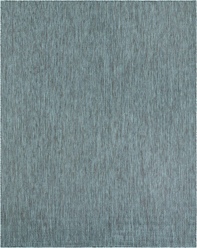 Teal 7' 10 x 10' Outdoor Solid Rectangle Area Rug Weather Resistant for Patio, Deck, Terrace, Balcony, Porch 100% Polypropylene Minimalist Waterproof Carpet for Sale at Rug Engine