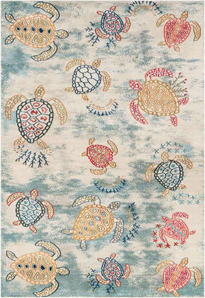 Beige 10' x 14' 1 Positano Rectangle Area Rug Coastal Marine Beach Design Carpet for Modern Living Rooms, Dining, Bedroom, Office for Sale at Rug Engine