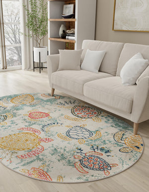 Beige 5' x 8' Positano Oval Area Rug Coastal Marine Beach Design Carpet for Modern Living Rooms, Dining, Bedroom, Office for Sale at Rug Engine