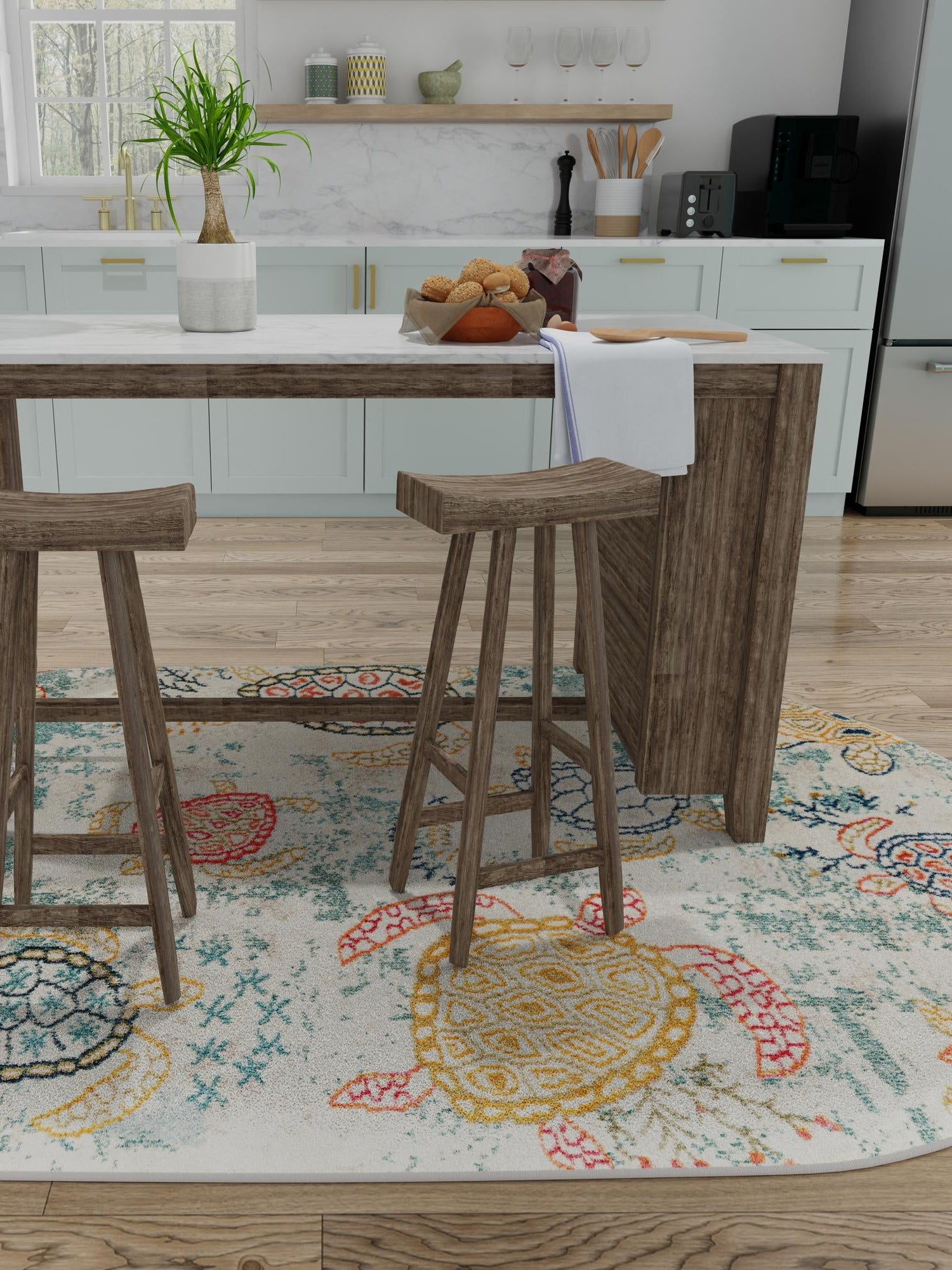 Beige 5' x 8' Positano Oval Area Rug Coastal Marine Beach Design Carpet for Modern Living Rooms, Dining, Bedroom, Office for Sale at Rug Engine