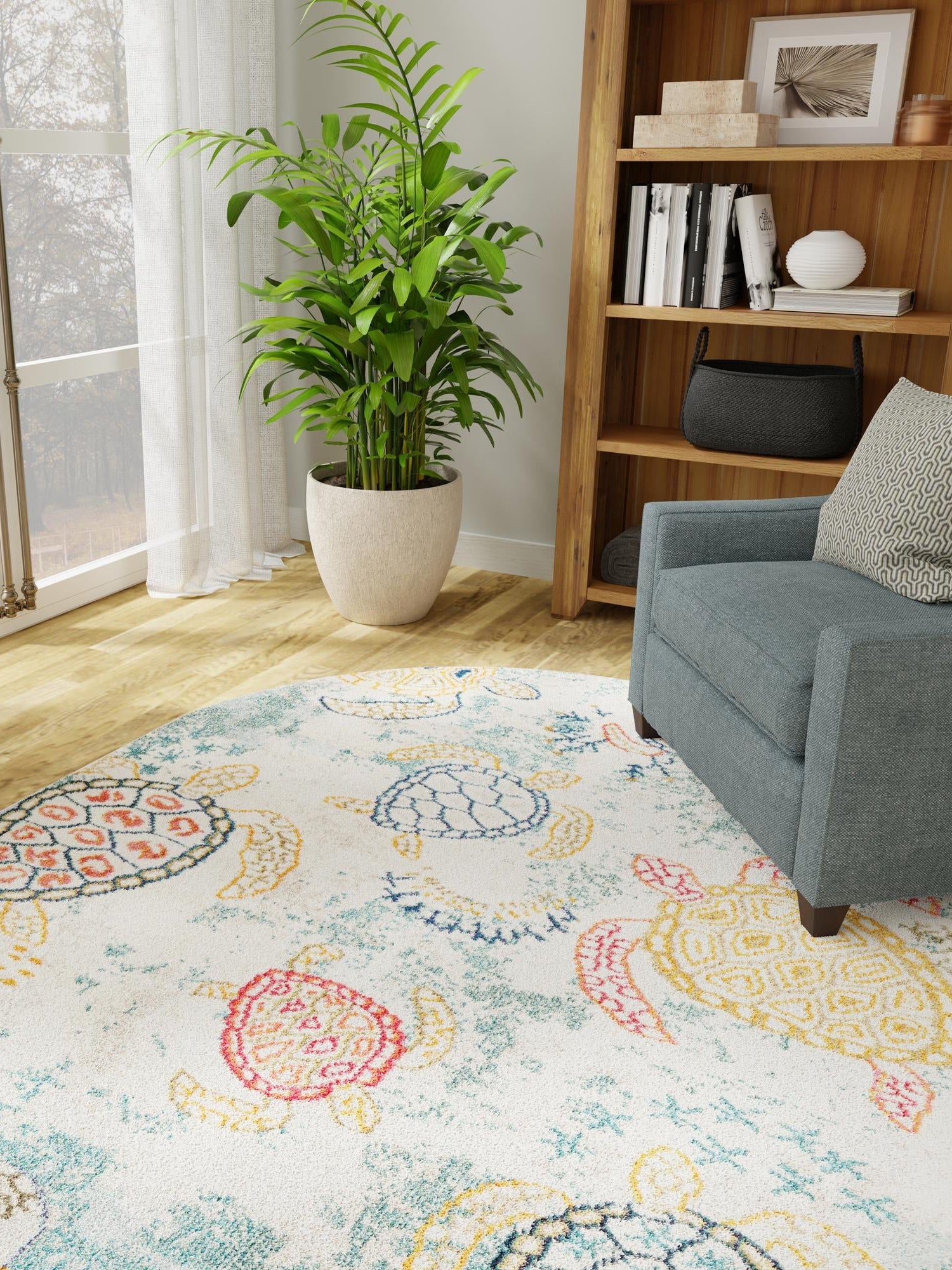 Beige 5' x 8' Positano Oval Area Rug Coastal Marine Beach Design Carpet for Modern Living Rooms, Dining, Bedroom, Office for Sale at Rug Engine