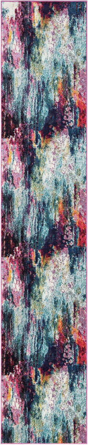 Multicolor 2' 7 x 13' 1 Chromatic Runner Area Rug 100% Polypropylene With Cotton Backing Abstract Modern Colorful Carpet Mat for Home Decor & Interior Design for Sale at Rug Engine