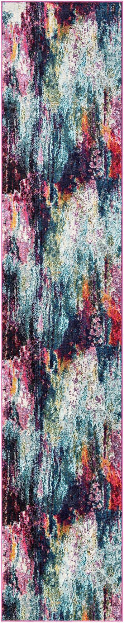 Multicolor 2' 7 x 13' 1 Chromatic Runner Area Rug 100% Polypropylene With Cotton Backing Abstract Modern Colorful Carpet Mat for Home Decor & Interior Design for Sale at Rug Engine