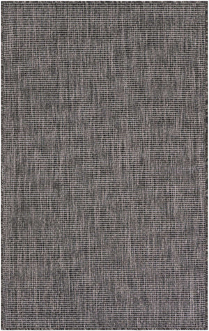 Black 3' 1 x 5' 3 Outdoor Solid Rectangle Area Rug Weather Resistant for Patio, Deck, Terrace, Balcony, Porch