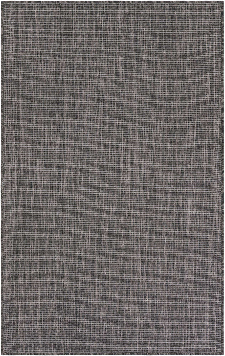 Black 3' 1 x 5' 3 Outdoor Solid Rectangle Area Rug Weather Resistant for Patio, Deck, Terrace, Balcony, Porch