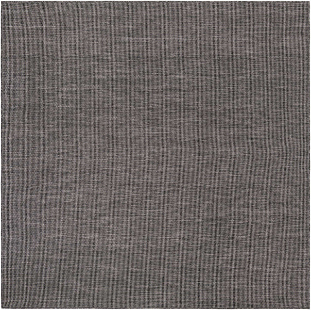 Black 7' 10 x 7' 10 Outdoor Solid Square Area Rug Weather Resistant for Patio, Deck, Terrace, Balcony, Porch 100% Polypropylene Minimalist Waterproof Carpet for Sale at Rug Engine