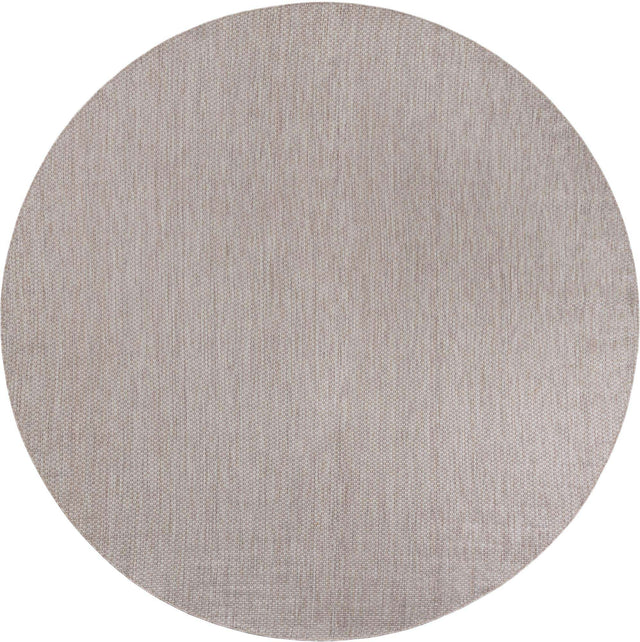 Beige 10' x 10' Outdoor Solid Round Area Rug Weather Resistant for Patio, Deck, Terrace, Balcony, Porch 100% Polypropylene Minimalist Waterproof Carpet for Sale at Rug Engine