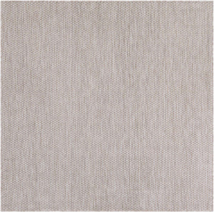 Beige 6' 1 x 6' 1 Outdoor Solid Square Rug