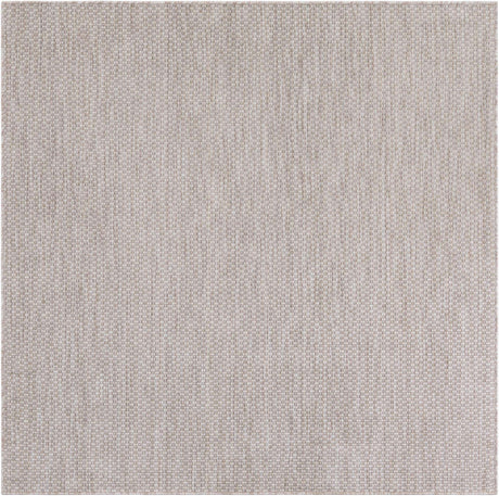 Beige 6' 1 x 6' 1 Outdoor Solid Square Rug