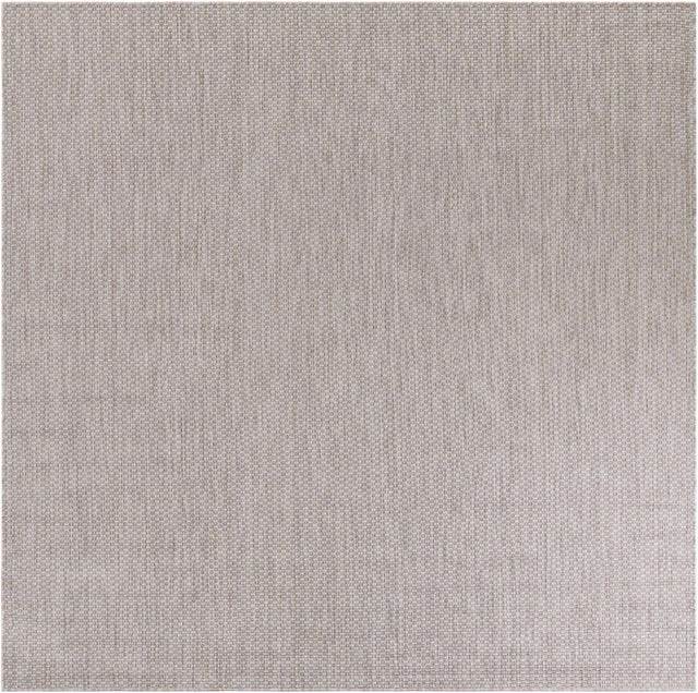 Beige 7' 10 x 7' 10 Outdoor Solid Square Area Rug Weather Resistant for Patio, Deck, Terrace, Balcony, Porch 100% Polypropylene Minimalist Waterproof Carpet for Sale at Rug Engine