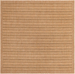 Light Brown 5' 3 x 5' 3 Outdoor Border Square Area Rug Weather Resistant for Patio, Deck, Terrace, Balcony, Porch 100% Polypropylene Classic Bordered Carpet for Sale at Rug Engine