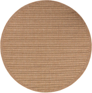 Light Brown 7' 10 x 7' 10 Outdoor Border Round Area Rug Weather Resistant for Patio, Deck, Terrace, Balcony, Porch 100% Polypropylene Classic Bordered Carpet for Sale at Rug Engine