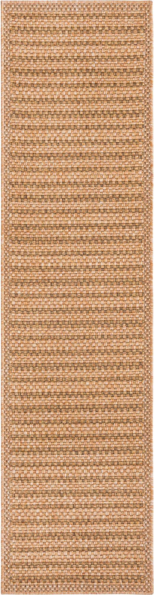 Light Brown 2' x 8' Outdoor Border Runner Area Rug Weather Resistant for Patio, Deck, Terrace, Balcony, Porch 100% Polypropylene Classic Bordered Carpet for Sale at Rug Engine