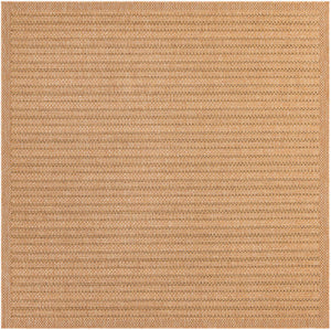 Light Brown 8' x 8' Outdoor Border Square Rug