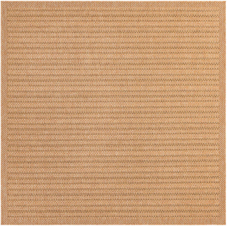 Light Brown 8' x 8' Outdoor Border Square Rug