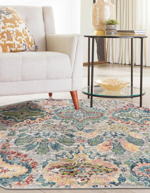 Multicolor 4' 1 x 4' 1 Sumter Octagon Area Rug Contemporary Durable Easy Clean Carpet for Bedrooms, Living Areas, Dining, Office, Dorms for Sale at Rug Engine