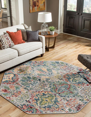 Multicolor 4' 1 x 4' 1 Sumter Octagon Area Rug Contemporary Durable Easy Clean Carpet for Bedrooms, Living Areas, Dining, Office, Dorms for Sale at Rug Engine
