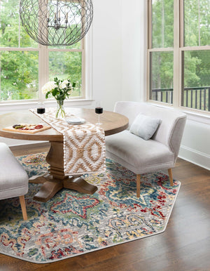 Multicolor 4' 1 x 4' 1 Sumter Octagon Area Rug Contemporary Durable Easy Clean Carpet for Bedrooms, Living Areas, Dining, Office, Dorms for Sale at Rug Engine