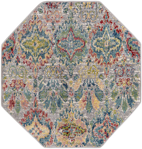 Multicolor 4' 1 x 4' 1 Sumter Octagon Area Rug Contemporary Durable Easy Clean Carpet for Bedrooms, Living Areas, Dining, Office, Dorms for Sale at Rug Engine