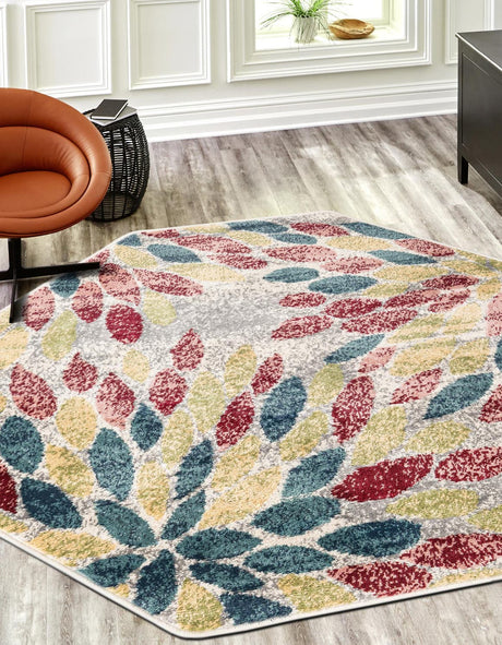 Multicolor 4' 1 x 4' 1 Sumter Octagon Area Rug Contemporary Durable Easy Clean Carpet for Bedrooms, Living Areas, Dining, Office, Dorms for Sale at Rug Engine