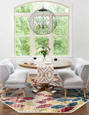 Multicolor 4' 1 x 4' 1 Sumter Octagon Area Rug Contemporary Durable Easy Clean Carpet for Bedrooms, Living Areas, Dining, Office, Dorms for Sale at Rug Engine