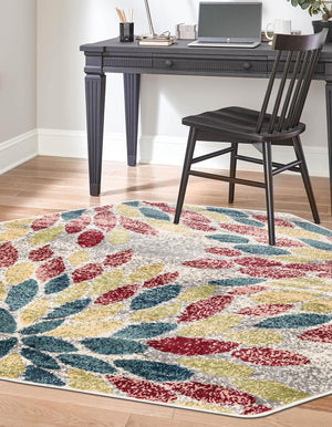 Multicolor 4' 1 x 4' 1 Sumter Octagon Area Rug Contemporary Durable Easy Clean Carpet for Bedrooms, Living Areas, Dining, Office, Dorms for Sale at Rug Engine