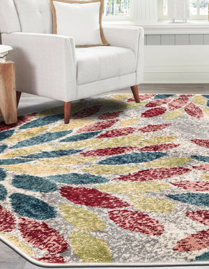 Multicolor 4' 1 x 4' 1 Sumter Octagon Area Rug Contemporary Durable Easy Clean Carpet for Bedrooms, Living Areas, Dining, Office, Dorms for Sale at Rug Engine
