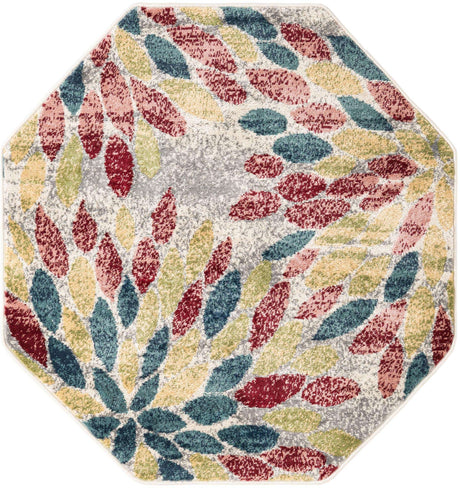 Multicolor 4' 1 x 4' 1 Sumter Octagon Area Rug Contemporary Durable Easy Clean Carpet for Bedrooms, Living Areas, Dining, Office, Dorms for Sale at Rug Engine