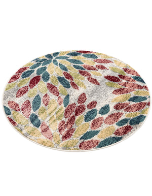 Multicolor 4' 1 x 4' 1 Sumter Round Area Rug Contemporary Durable Easy Clean Carpet for Bedrooms, Living Areas, Dining, Office, Dorms for Sale at Rug Engine