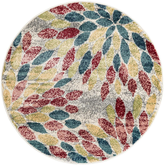 Multicolor 4' 1 x 4' 1 Sumter Round Area Rug Contemporary Durable Easy Clean Carpet for Bedrooms, Living Areas, Dining, Office, Dorms for Sale at Rug Engine