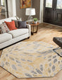 Yellow 4' 1 x 4' 1 Sumter Octagon Area Rug Contemporary Durable Easy Clean Carpet for Bedrooms, Living Areas, Dining, Office, Dorms for Sale at Rug Engine