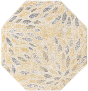 Yellow 4' 1 x 4' 1 Sumter Octagon Area Rug Contemporary Durable Easy Clean Carpet for Bedrooms, Living Areas, Dining, Office, Dorms for Sale at Rug Engine