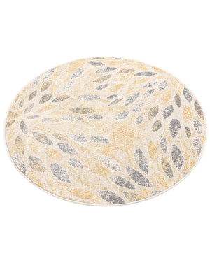 Yellow 4' 1 x 4' 1 Sumter Round Area Rug Contemporary Durable Easy Clean Carpet for Bedrooms, Living Areas, Dining, Office, Dorms for Sale at Rug Engine