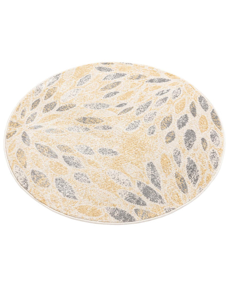 Yellow 4' 1 x 4' 1 Sumter Round Area Rug Contemporary Durable Easy Clean Carpet for Bedrooms, Living Areas, Dining, Office, Dorms for Sale at Rug Engine
