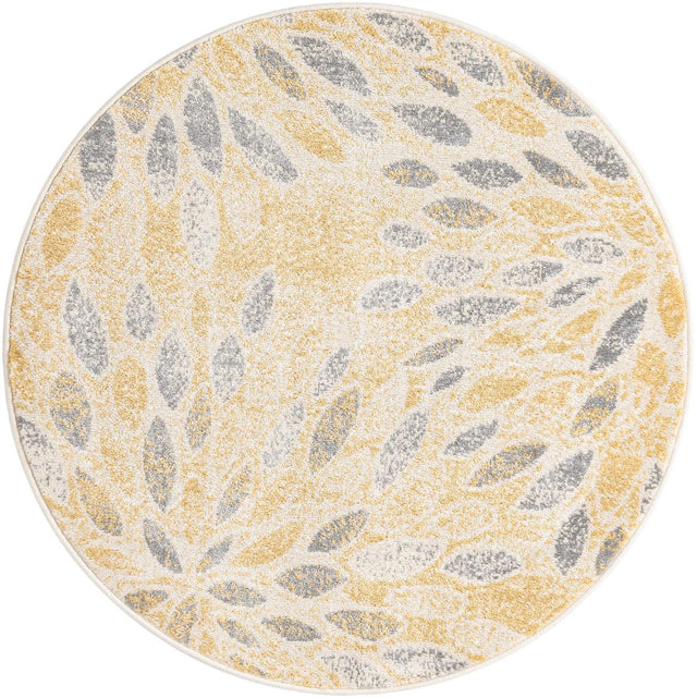 Yellow 4' 1 x 4' 1 Sumter Round Area Rug Contemporary Durable Easy Clean Carpet for Bedrooms, Living Areas, Dining, Office, Dorms for Sale at Rug Engine