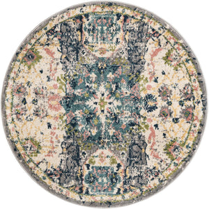 Ivory 4' 1 x 4' 1 Sumter Round Area Rug Contemporary Durable Easy Clean Carpet for Bedrooms, Living Areas, Dining, Office, Dorms for Sale at Rug Engine