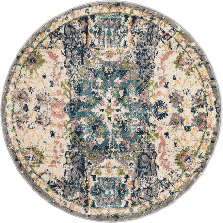 Ivory 4' 1 x 4' 1 Sumter Round Area Rug Contemporary Durable Easy Clean Carpet for Bedrooms, Living Areas, Dining, Office, Dorms for Sale at Rug Engine