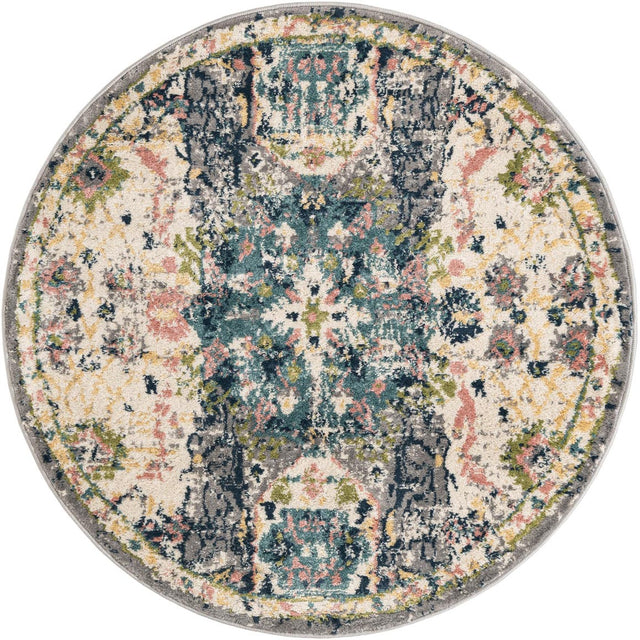 Ivory 4' 1 x 4' 1 Sumter Round Area Rug Contemporary Durable Easy Clean Carpet for Bedrooms, Living Areas, Dining, Office, Dorms for Sale at Rug Engine