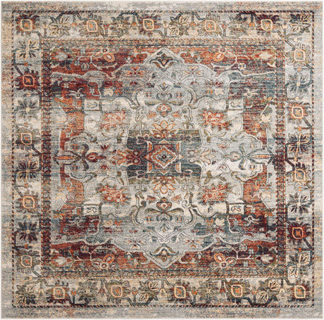 Ivory 10' x 10' Isabella Square Area Rug Polypropylene & Polyester Traditional Elegant Carpet for Living Rooms, Dining, Office, Dorms for Sale at Rug Engine