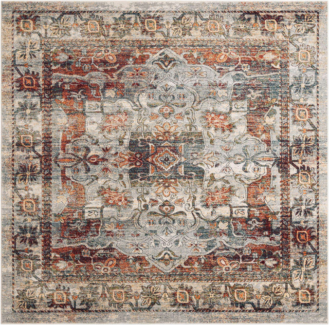 Ivory 10' x 10' Isabella Square Area Rug Polypropylene & Polyester Traditional Elegant Carpet for Living Rooms, Dining, Office, Dorms for Sale at Rug Engine