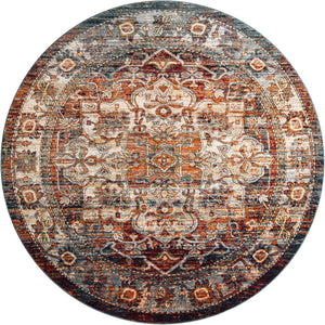 Multicolor 10' x 10' Isabella Round Area Rug Polypropylene & Polyester Traditional Elegant Carpet for Living Rooms, Dining, Office, Dorms for Sale at Rug Engine